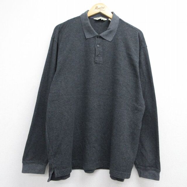 エディーバウアー 00s 長袖ポロシャツ グレーチェック メンズXL相当 | 古着