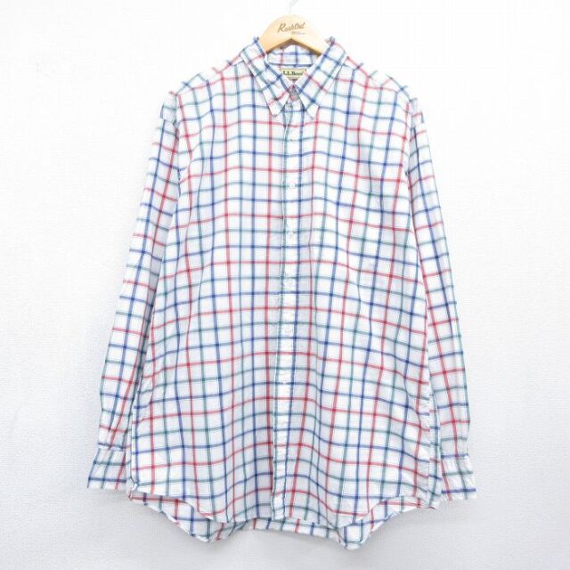 エルエルビーン 90s 長袖シャツ ホワイトチェック メンズXL相当 | 古着