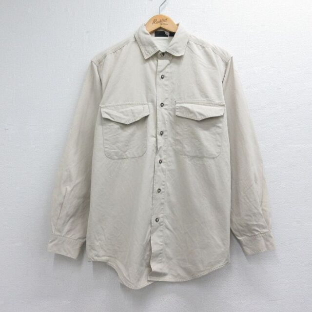 L★古着 パタゴニア patagonia 長袖 ブランド シャツ メンズ 00年代 00s コットン ベージュ【spe】 26jul06