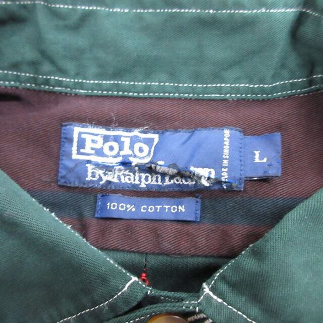 古着通販 XL☆古着 ラルフローレン 長袖 ブランド シャツ メンズ 90
