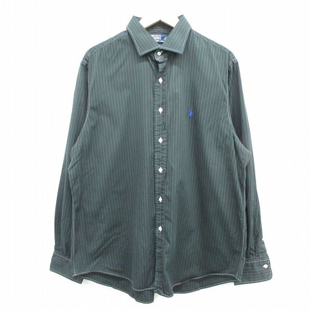 ラルフローレン 90s 長袖シャツ REGENTストライプ グリーン メンズXL相当 | 古着