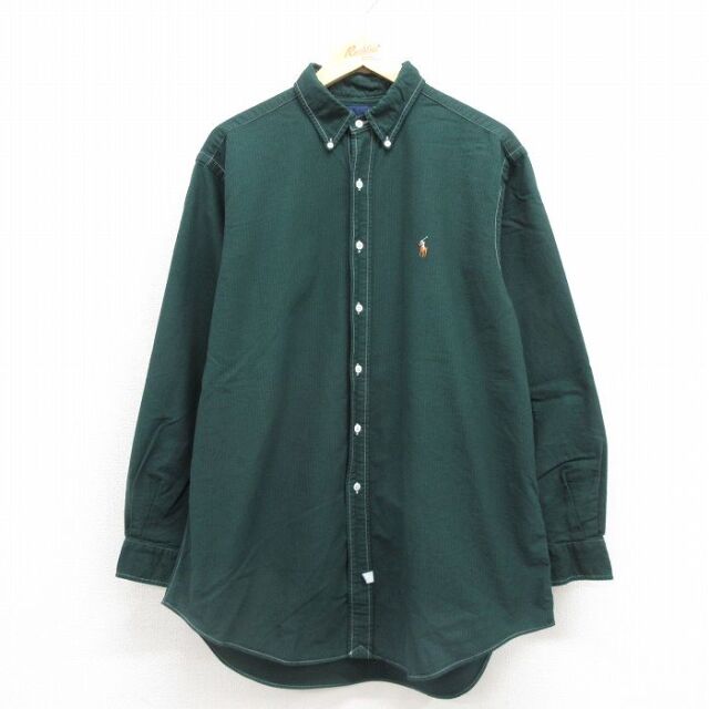 古着通販 XL☆古着 ラルフローレン 長袖 ブランド シャツ メンズ 90