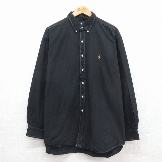 古着通販 XL☆古着 ラルフローレン 長袖 ブランド シャツ メンズ 90