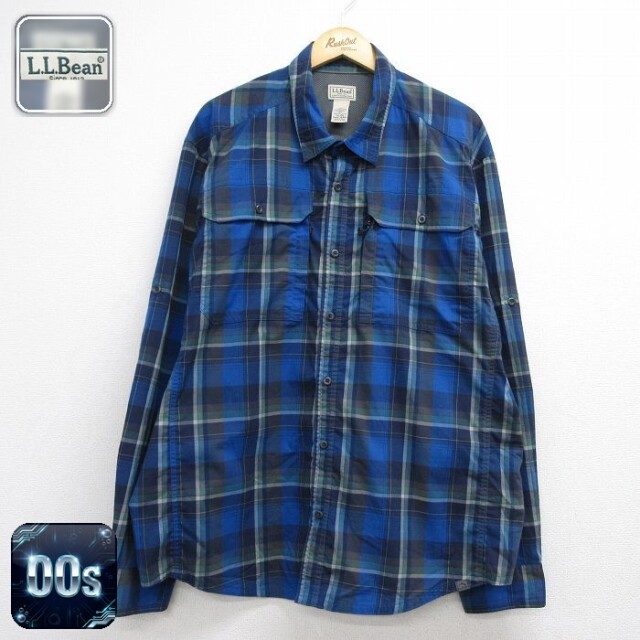 エルエルビーン 00s 長袖シャツ ブルーチェック メンズXL相当 | 古着
