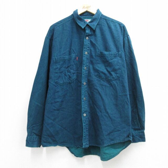 リーバイス 00s 長袖シャツ グリーン メンズL相当 | 古着