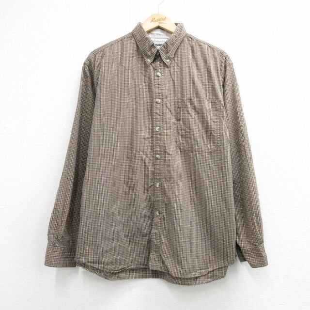 コロンビア 00s 長袖シャツ ブラウンチェック メンズL相当 | 古着