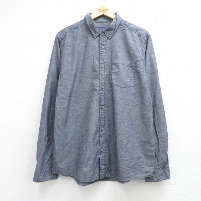 パタゴニア 長袖シャツ ネイビー メンズL相当 | 古着