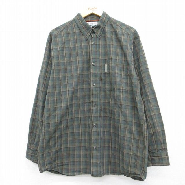 コロンビア 00s 長袖シャツ カーキチェック メンズL相当 | 古着