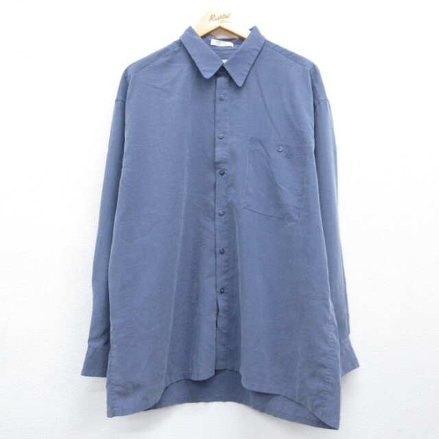 pierre cardin 90s 長袖シャツ ネイビー メンズXL相当 | 古着
