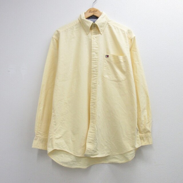トミーヒルフィガー 90s 長袖シャツ オックスフォード イエロー メンズXL相当 | 古着