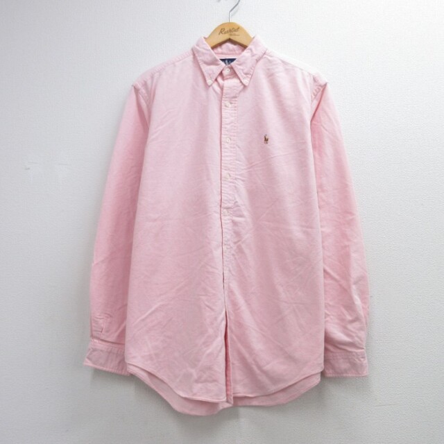 ラルフローレン 長袖シャツ ワンポイントロゴ ピンク メンズXL相当 | 古着