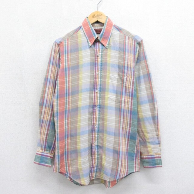 CHAPS RALPH LAUREN 長袖 ブランド シャツ 80s ボタンダウン ピンク チェック メンズM相当 | 古着