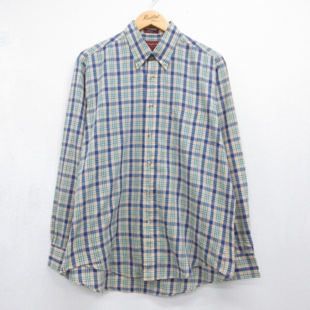 チャップスラルフローレン 80s 長袖シャツ ブルーチェック メンズXL相当 | 古着