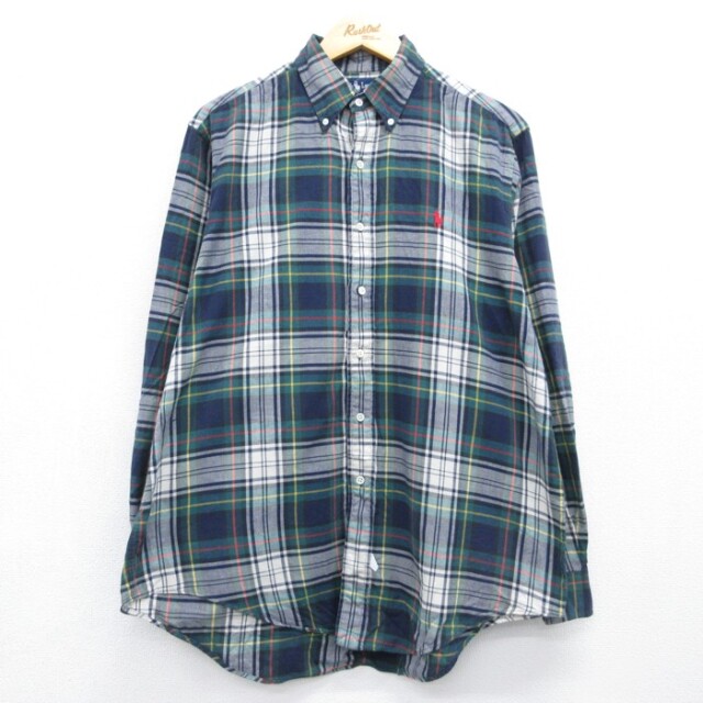 ラルフローレン 90s 長袖シャツ タータンチェック グリーン XL | 古着 26aug26