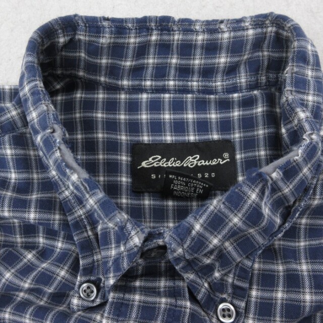 00s Eddie Bauer チェックシャツ 長袖シャツ ネイビー×ホワイト 古着通販 XL☆古着 Eddie Bauer エディーバウアー 長袖 ブランド