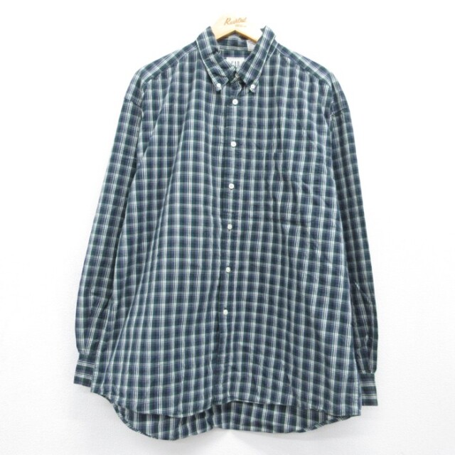 ギャップ 00s 長袖シャツ チェック グリーン メンズXL相当 | 古着
