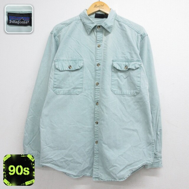 パタゴニア 90s 長袖シャツ グリーン メンズXL相当 | 古着