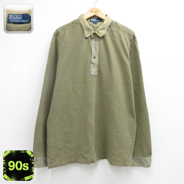 ラルフローレン 90s 長袖シャツ カーキ メンズXL相当 | 古着