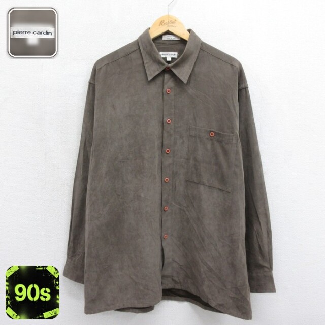 pierre cardin 90s 長袖シャツ ブラウン メンズXL相当 | 古着