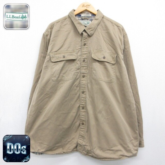 L.L.Bean 00s 長袖シャツ フラップポケット ブラウン メンズXL相当 | 古着