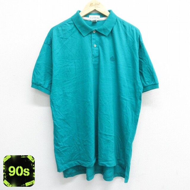 【50%OFF】IZOD 90s 半袖ポロシャツ ワンポイントロゴ グリーン XL | 古着