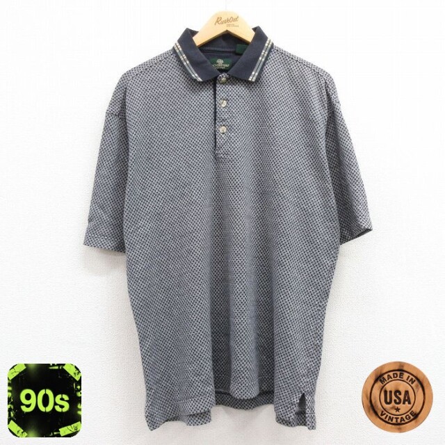 【50%OFF】ドッカーズ 90s 半袖ポロシャツ ゴルフ ネイビー XL | 古着