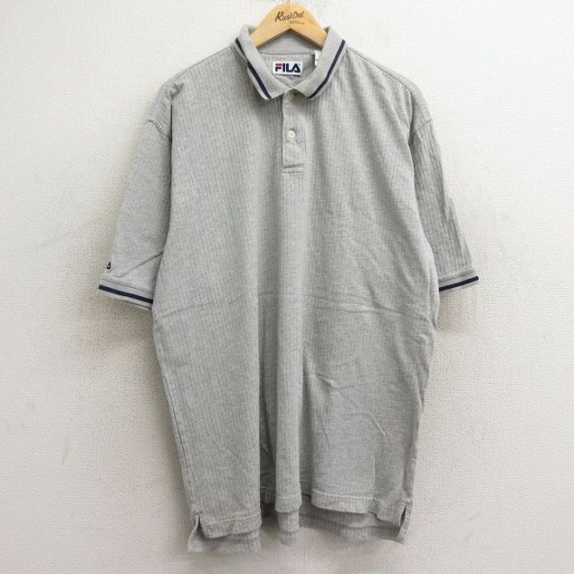 【50%OFF】フィラ 半袖ポロシャツ グレー XL | 古着
