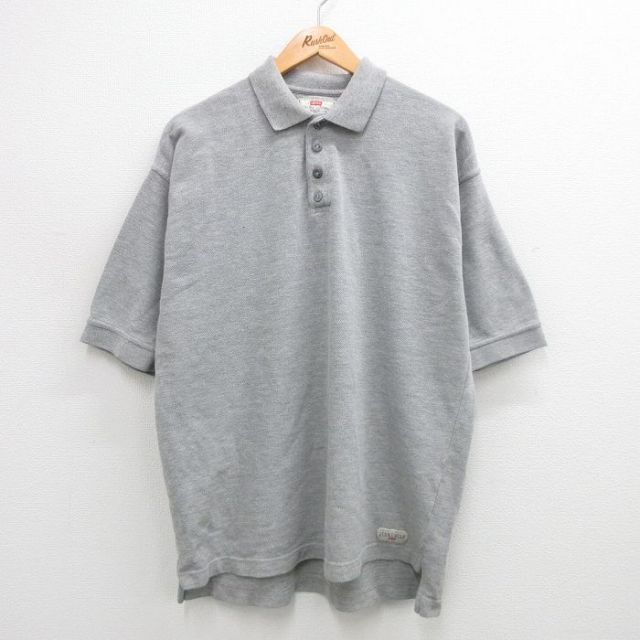 【50%OFF】リーバイス 00s 半袖ポロシャツ 鹿の子 グレー XL | 古着