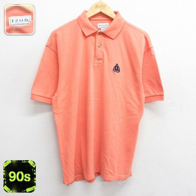 【50%OFF】IZOD 90s 半袖ポロシャツ ワンポイントロゴ オレンジ XL | 古着