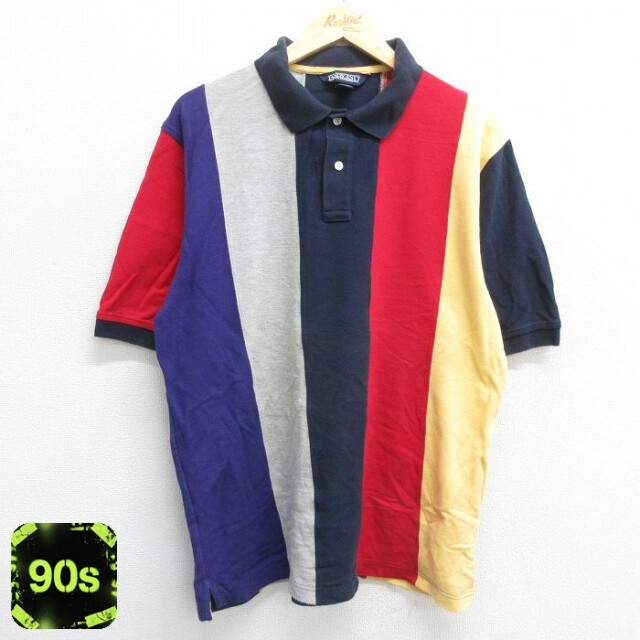 【50%OFF】ランズエンド 90s 半袖ポロシャツ 鹿の子 ネイビー XL | 古着