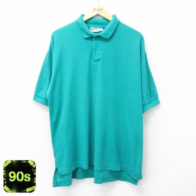 【50%OFF】リーバイス 90s 半袖ポロシャツ ワンポイントロゴ ライトブルー XL | 古着