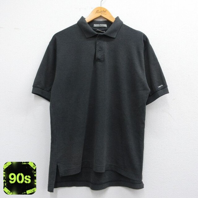【50%OFF】リーバイス 90s 半袖ポロシャツ 鹿の子 ブラック L | 古着