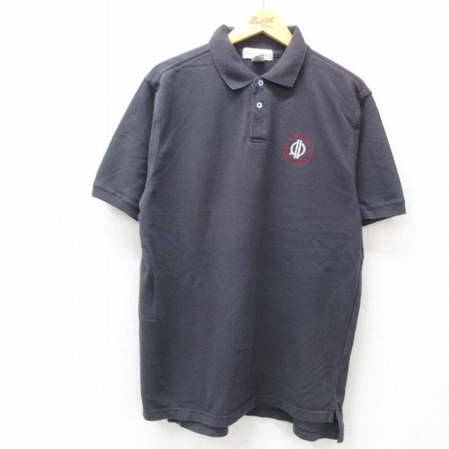 【50%OFF】XL★古着 バナナリパブリック BANANA REPUBLIC 半袖 ブランド ポロ シャツ メンズ 00年代 00s RALPH PILL 鹿の子 コットン 濃グレー 25may16 中古 トップス
