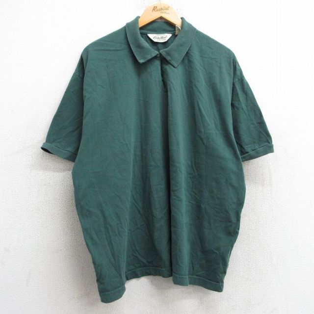 XL★古着 エディーバウアー 半袖 ブランド ポロ シャツ メンズ 00年代 00s 大きいサイズ コットン 緑 グリーン 【spe】 25may28 中古 トップス