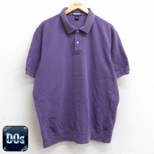 【50%OFF】ランズエンド 00s 半袖ポロシャツ 鹿の子 パープル XL | 古着