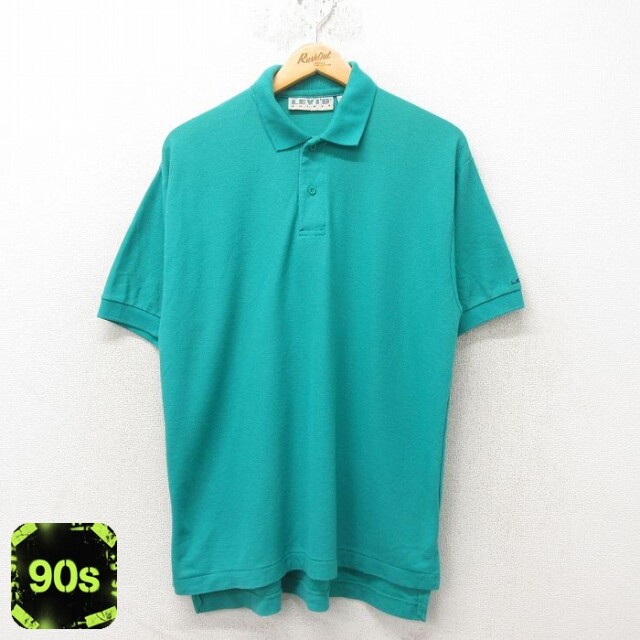 【50%OFF】リーバイス 90s 半袖ポロシャツ ワンポイントロゴ ライトブルー L | 古着