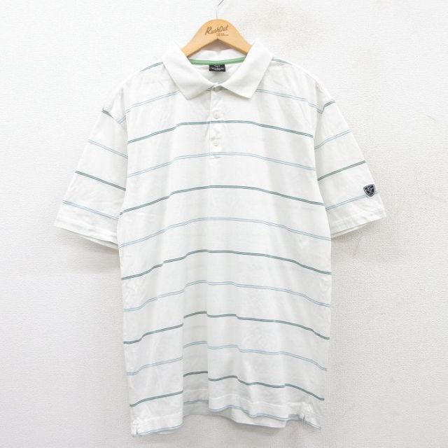 【50%OFF】ナイキ 00s 半袖ポロシャツ ゴルフ ホワイトボーダー XL | 古着