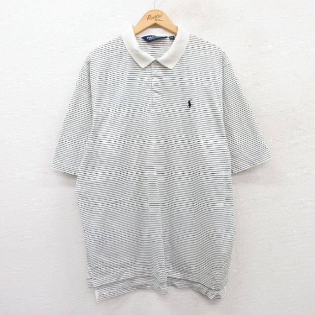 【50%OFF】ラルフローレン 90s 半袖ポロシャツ ワンポイントロゴ ホワイト XL | 古着