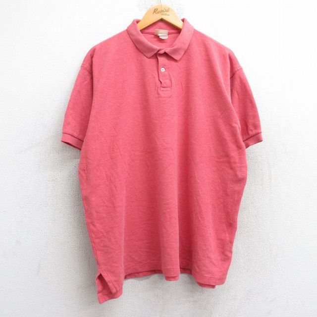 【50%OFF】エルエルビーン 80s 半袖ポロシャツ 鹿の子 レッド XL | 古着