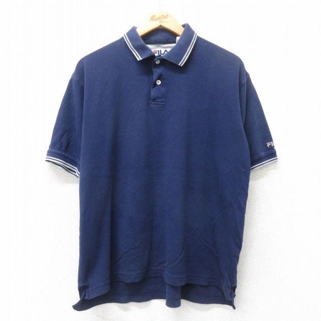 古着通販 XL☆古着 フィラ FILA 半袖 ブランド ポロ シャツ メンズ 90