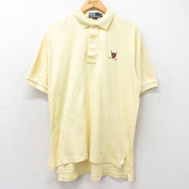 【50%OFF】ラルフローレン 90s 半袖ポロシャツ ワンポイントロゴ イエロー XL | 古着