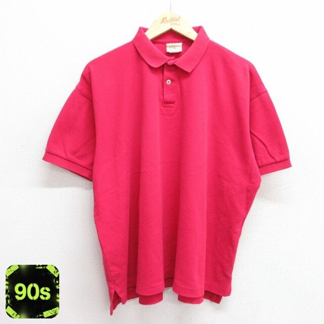 【50%OFF】エルエルビーン 90s 半袖ポロシャツ 鹿の子 レッド XL | 古着