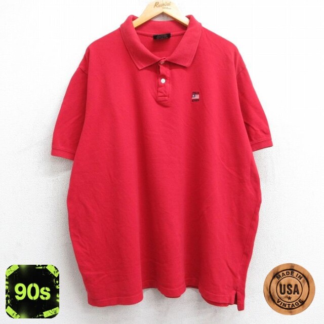 【50%OFF】ラルフローレン 90s 半袖ポロシャツ ワンポイントロゴ レッド XL | 古着