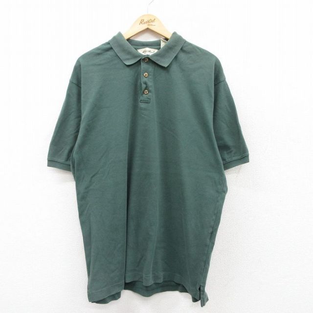XL★古着 エディーバウアー 半袖 ブランド ポロ シャツ メンズ 00年代 00s 大きいサイズ コットン 緑 グリーン 25jun26 中古 トップス