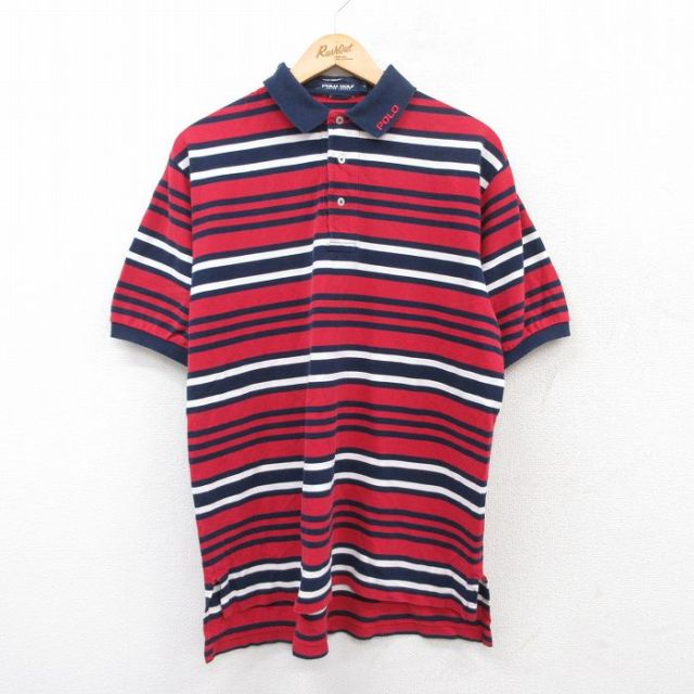 【50%OFF】ラルフローレン 90s 半袖ポロシャツ ワンポイントロゴ レッド XL | 古着