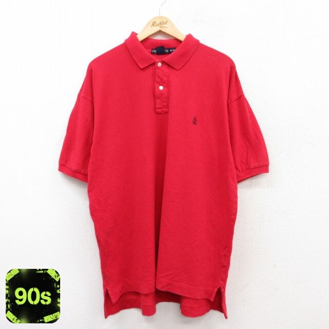 【50%OFF】ノーティカ 90s 半袖ポロシャツ ワンポイント レッド XL | 古着