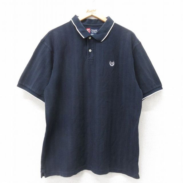 チャップス 半袖ポロシャツ ワンポイント ネイビー XL | 古着