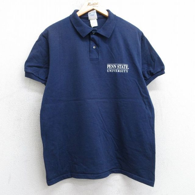 【50%OFF】チャンピオン 00s 半袖ポロシャツ ペンシルベニア大学 ネイビー XL | 古着