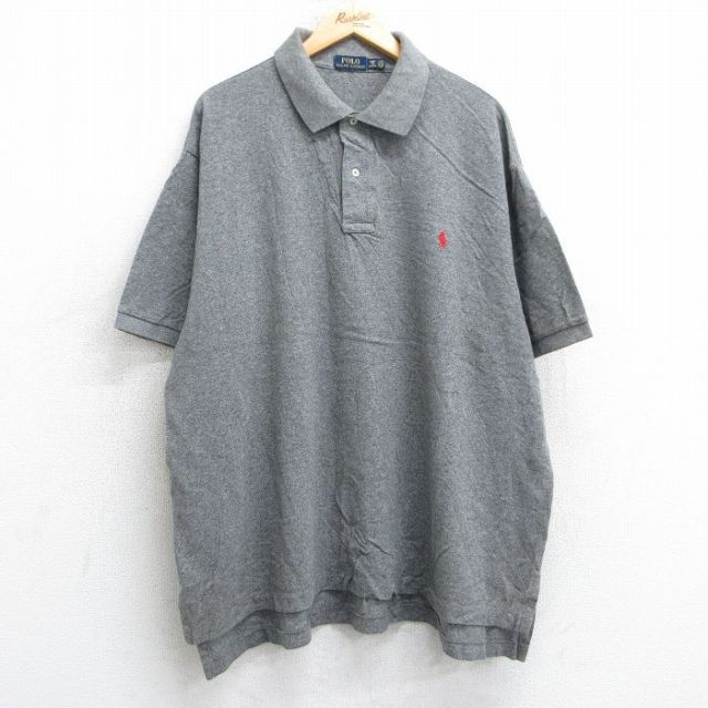 ラルフローレン 半袖ポロシャツ ワンポイントロゴ グレー XL | 古着