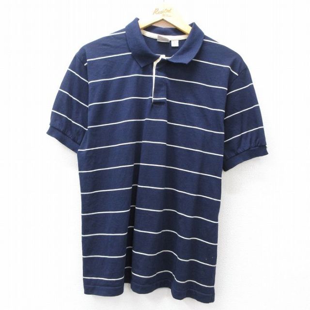 【50%OFF】リーバイス 80s 半袖ポロシャツ ボーダー ネイビー XL | 古着